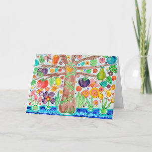 Cartão Tree of Life Greeting Card red