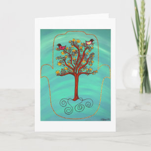 Cartão "Tree of Life Hamsa" note card CatherineHayesArt
