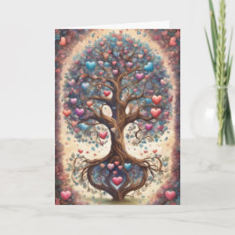 Cartão Tree of Life Pastel Hearts Valentine's Day