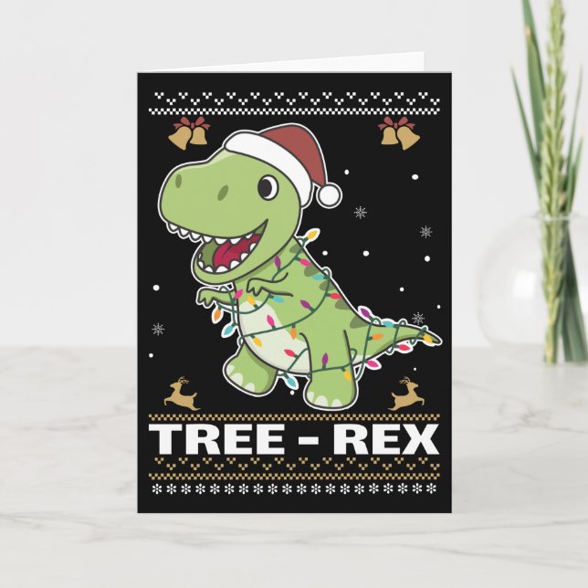 Cartão Tree-Rex Funny Dinosaur Pun T-Rex (Frente)