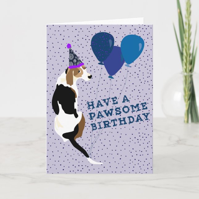 Cartão Tree Walker Coonhound Pawsome Birthday (Frente)