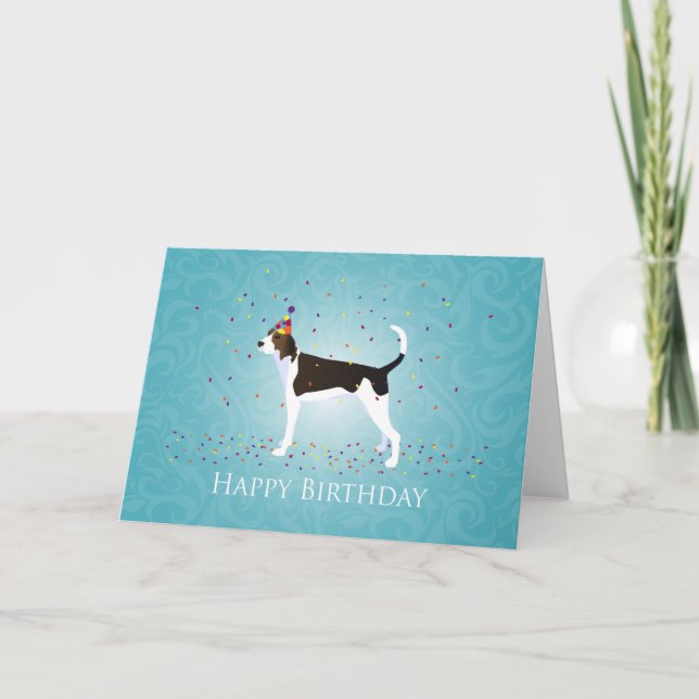 Cartão Treeing Walker Coonhound Happy Birthday Design (Frente)