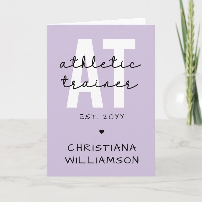 Cartão Treinador atlético personalizado em atlética (Frente)