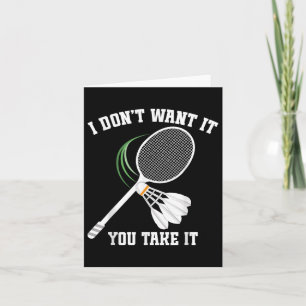 Cartão Treinador de Badminton Sem Chorar Peteca Jogador d