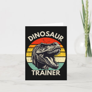 Cartão Treinador De Dinossauros Retrô Figurino De Hallowe