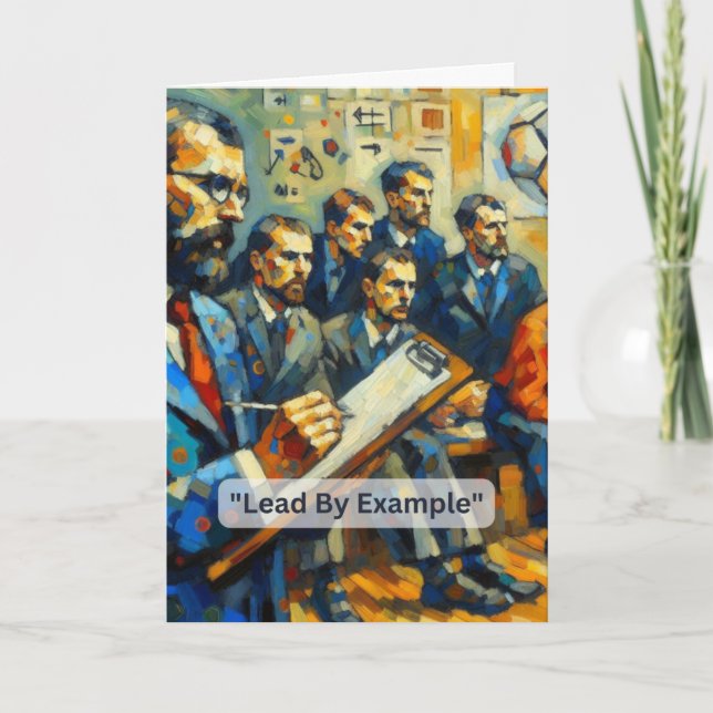 Cartão Treinador De Hóquei Em Gelo "Liderar Por Exemplo" (Frente)