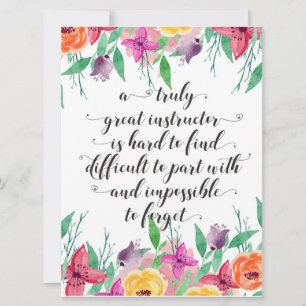 Cartão Treinador de presentes do Instrutor Yoga