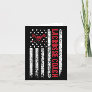 Cartão Treinador Lacrosse American Flag Lax Lover Lacross