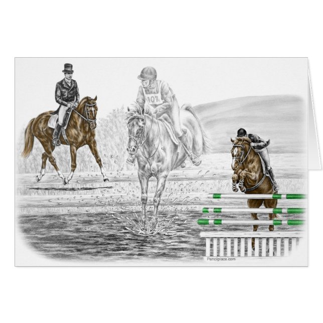 Cartão Treinamento em Combinação de Cavalos de Eventos de (Frente Horizontal)