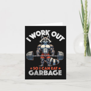 Cartão Treinamento Engraçado em Gym Workout Muscled Racco