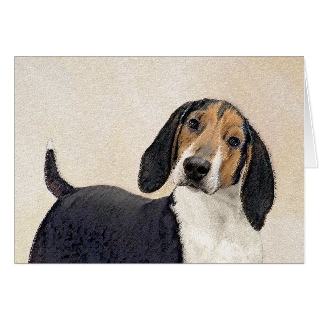Cartão Treing Walker Coonhound Painting - Arte Original (Frente Horizontal)