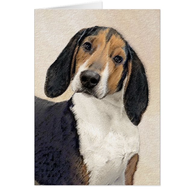 Cartão Treing Walker Coonhound Painting - Arte Original (Frente)