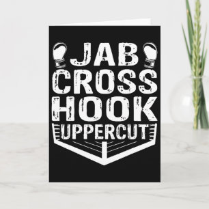 Cartão Treino de Boxeador Jab Cross Hook Uppercut Homens
