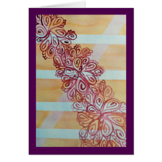 Cartão Treliça e planta abstratas da aguarela