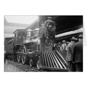 Cartão Trem a Vapor na Estação, 1923
