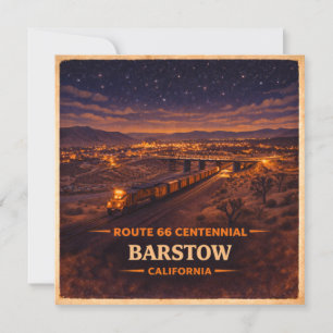 Cartão Trem do Deserto do Centenário de Barstow Glow
