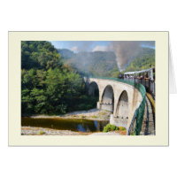 Trem do vapor na ponte