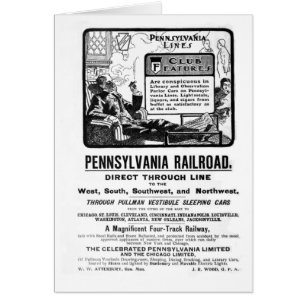 Cartão Trem limitado Pensilvânia 1900 de PRR