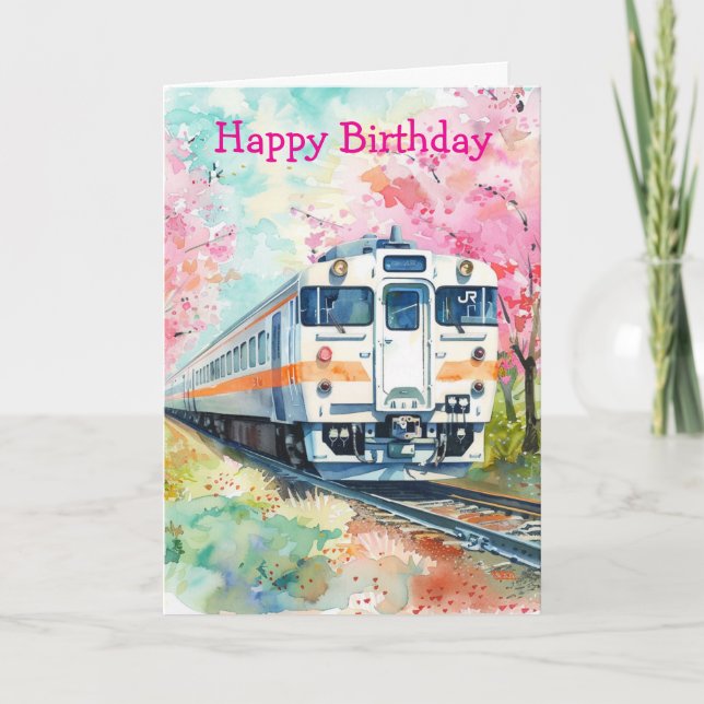 Cartão Trem na Primavera (Frente)