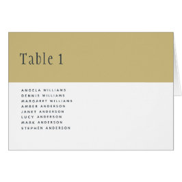 Cartão Trending Dourado White Wedle TABLE Number Names