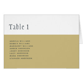 Cartão Trending Dourado White Wedle TABLE Number Names
