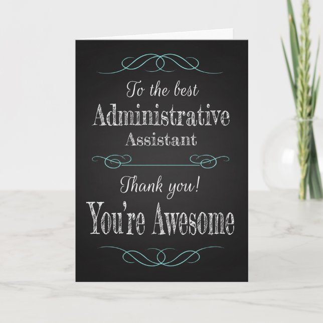 Cartão Trendy Chalkboard for Administrative Professionals (Frente)