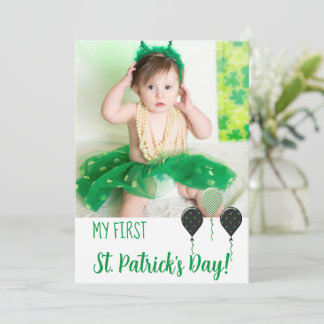 Cartão Trendy My First St. Patrick Day Announcement Photo