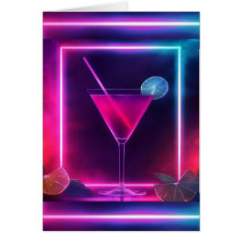 Cartão Trendy Neon Cocktail