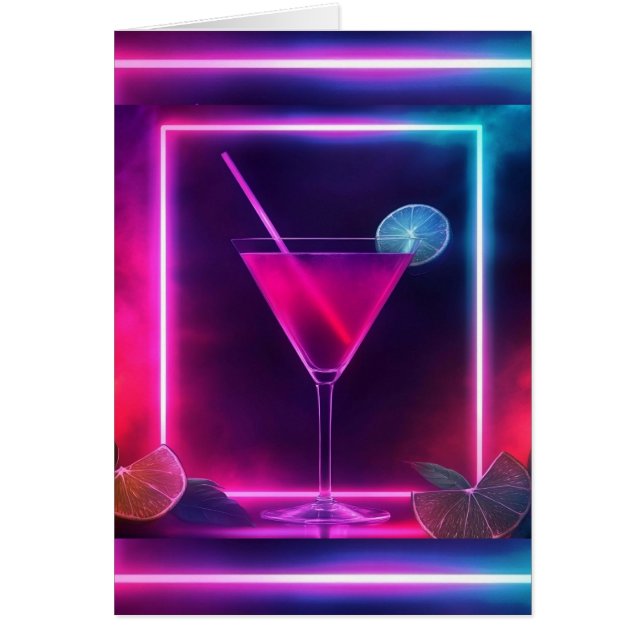 Cartão Trendy Neon Cocktail (Frente)