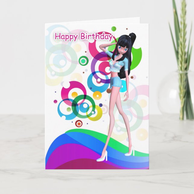 Cartão Trendy Teenage Birthday Greeting Card (Frente)