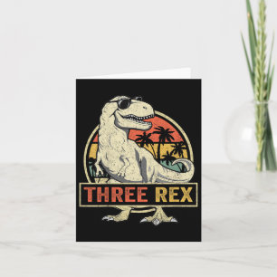 Cartão Três aniversário de 3 anos Rex Camisas Terceiro Di