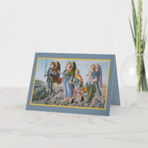 Cartão Três Arcanjos e Tobias (M 017) Em branco