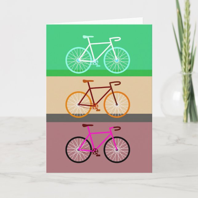 Cartão Três Bicicletas (Frente)