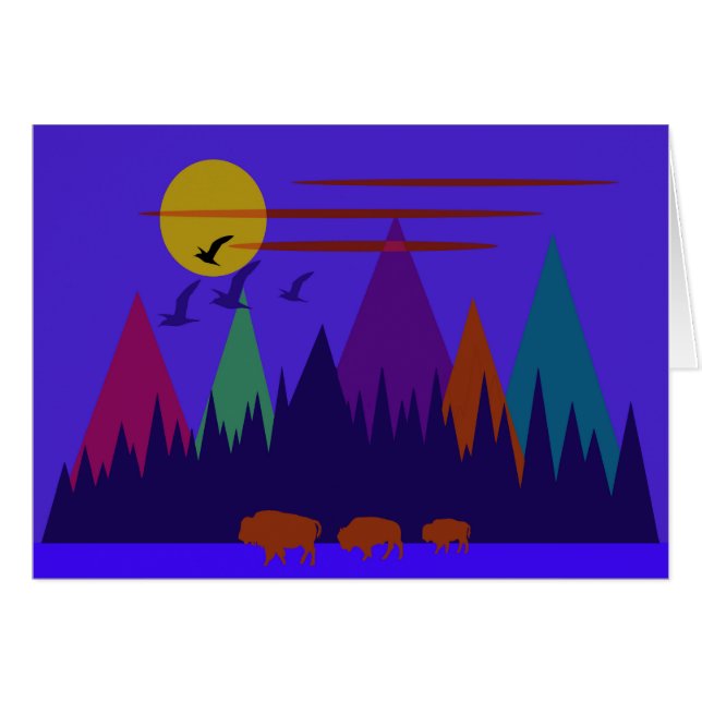 Cartão Três Bison (Frente horizontal)