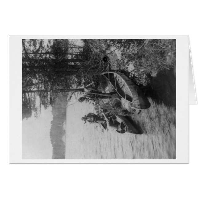 Cartão Três Caçadores com Canoas na Fotografia Shore (Frente Horizontal)