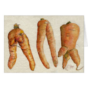 Cartão Três Carrots Watercolor Card Louco