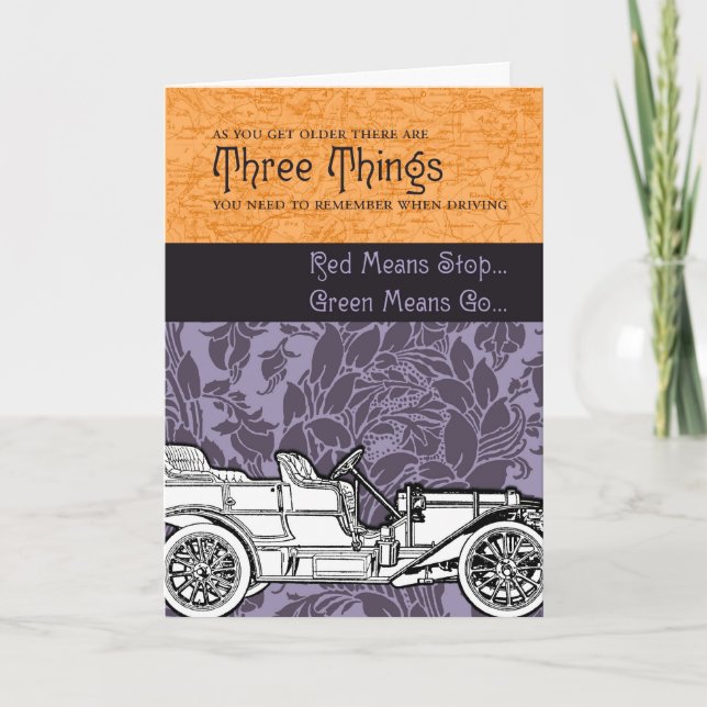 Cartão Três coisas para lembrar enquanto dirige (Frente)