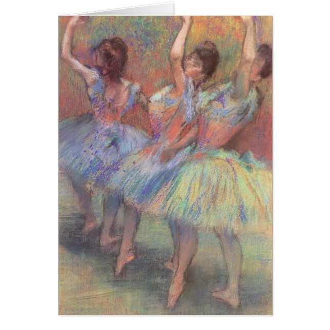 Cartão Três Dançarinas de Edgar Degas, Arte de Balé Antig (Frente)