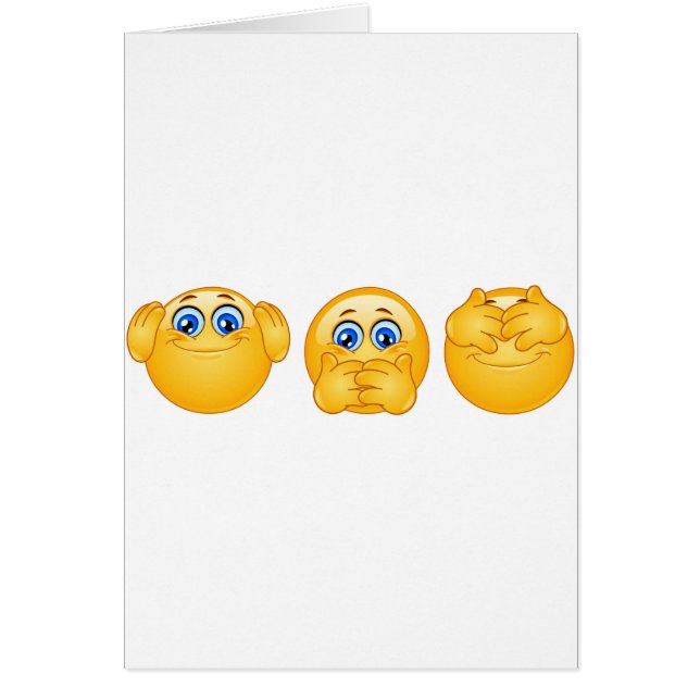 Cartão três emojis sábios (Frente)
