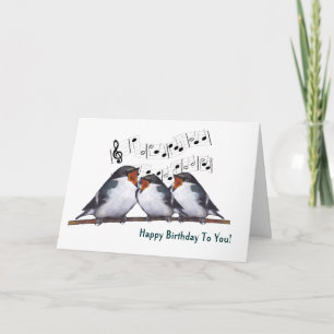 Cartão Três Engordas Cantando Feliz Aniversário: Pastel d