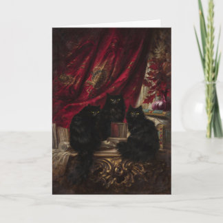 Cartão Três Gatos Pretos