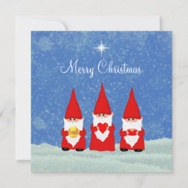 Cartão Três Gnomo de Natal