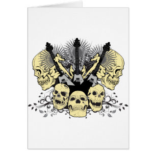 Cartão Três guitarra com crânios