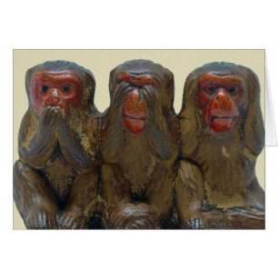 Cartão Três Macacos Sábios