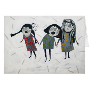 Cartão três meninas
