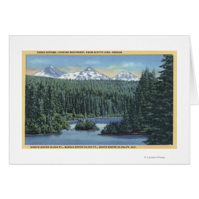 Cartão Três Montanhas Irmãs Perto da Benda, OU de Scott (Frente Horizontal)