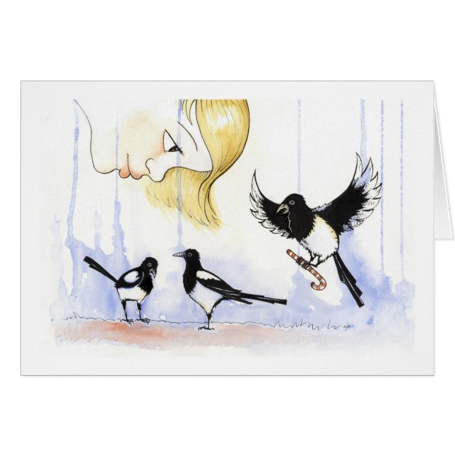 Cartão Três para uma menina (Frente Horizontal)