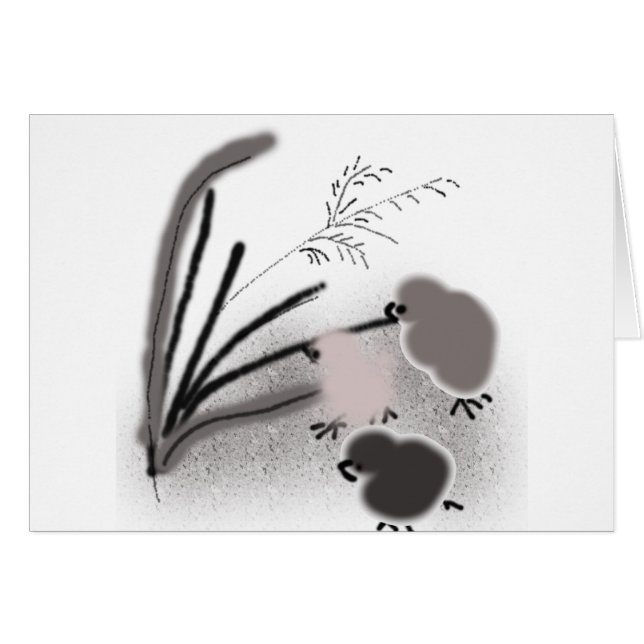 Cartão Três pequenos pintinhos (Frente Horizontal)