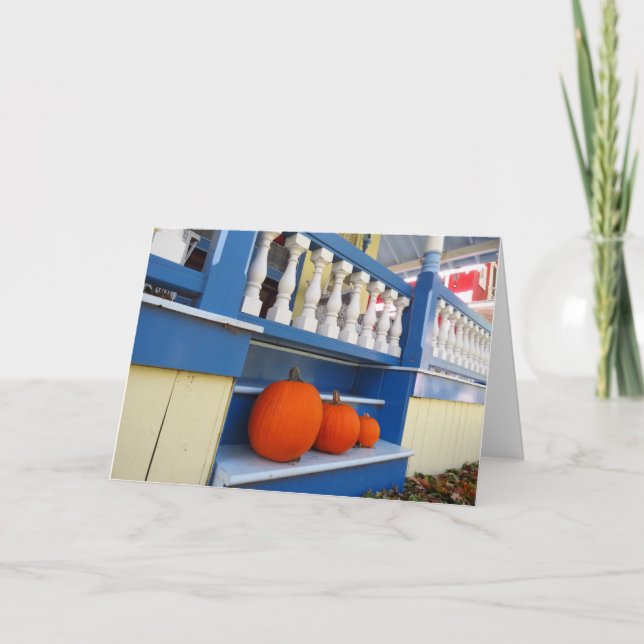 Cartão Três Pumpkins em um Passo - Martha's Vineyard (Frente)