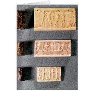 Cartão Três selos do cilindro com impressões,